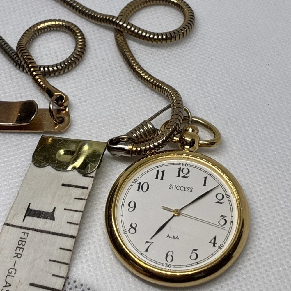 Vintage SEIKO SUCCESS Alba V306-9A00 Quartz Pocket Watch - Running!
